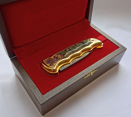 Нож складной дамасский "Орнамент"